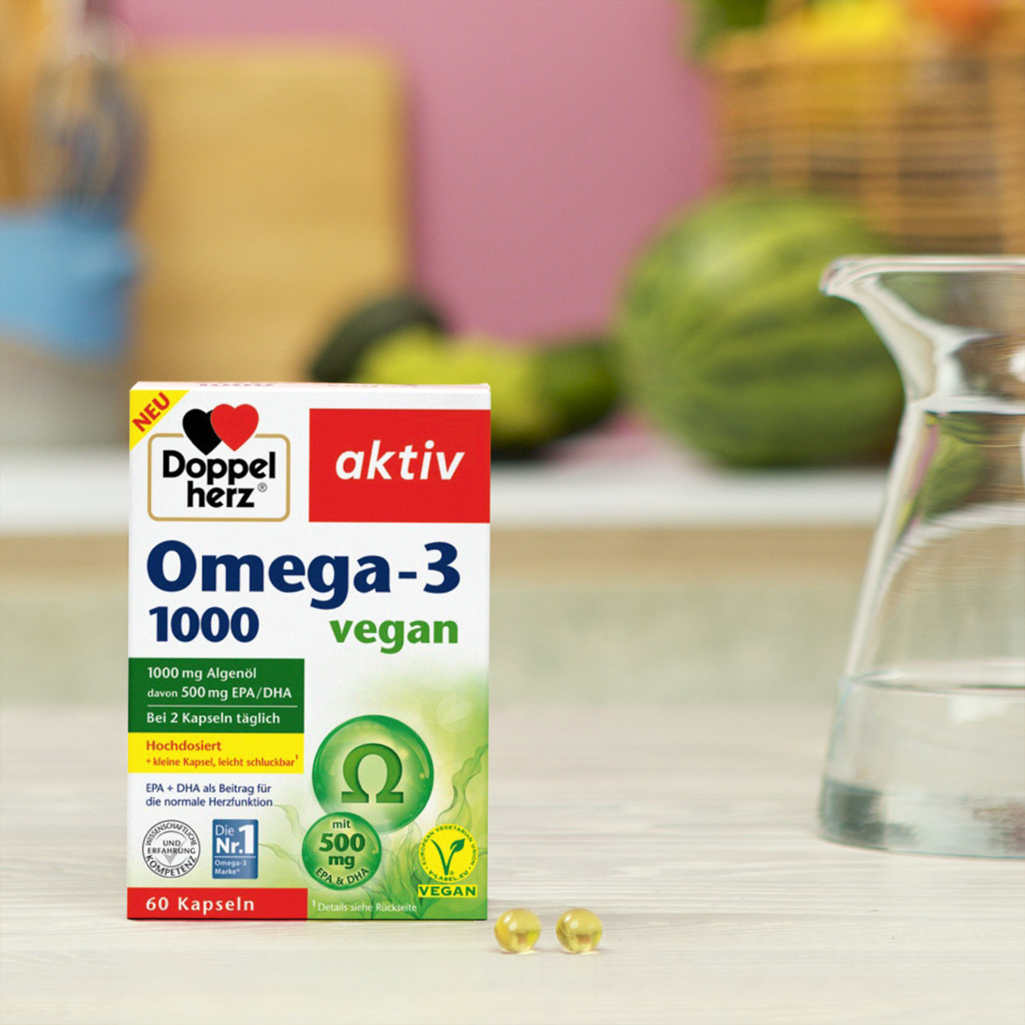 Doppelherz aktiv Omega-3, 1000 vegan, 60 Capsules