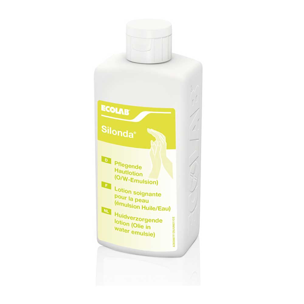 Silonda skin care lotion, from Ecolab, 500ml bottle