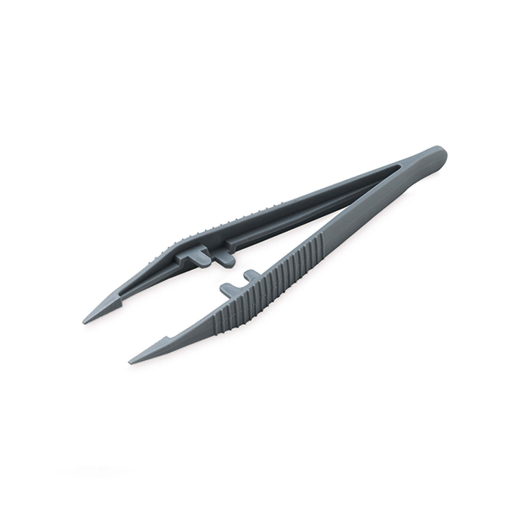 Hartmann Forceps, finely serrated, plastic, gray 12.5 cm sterile, individually packed