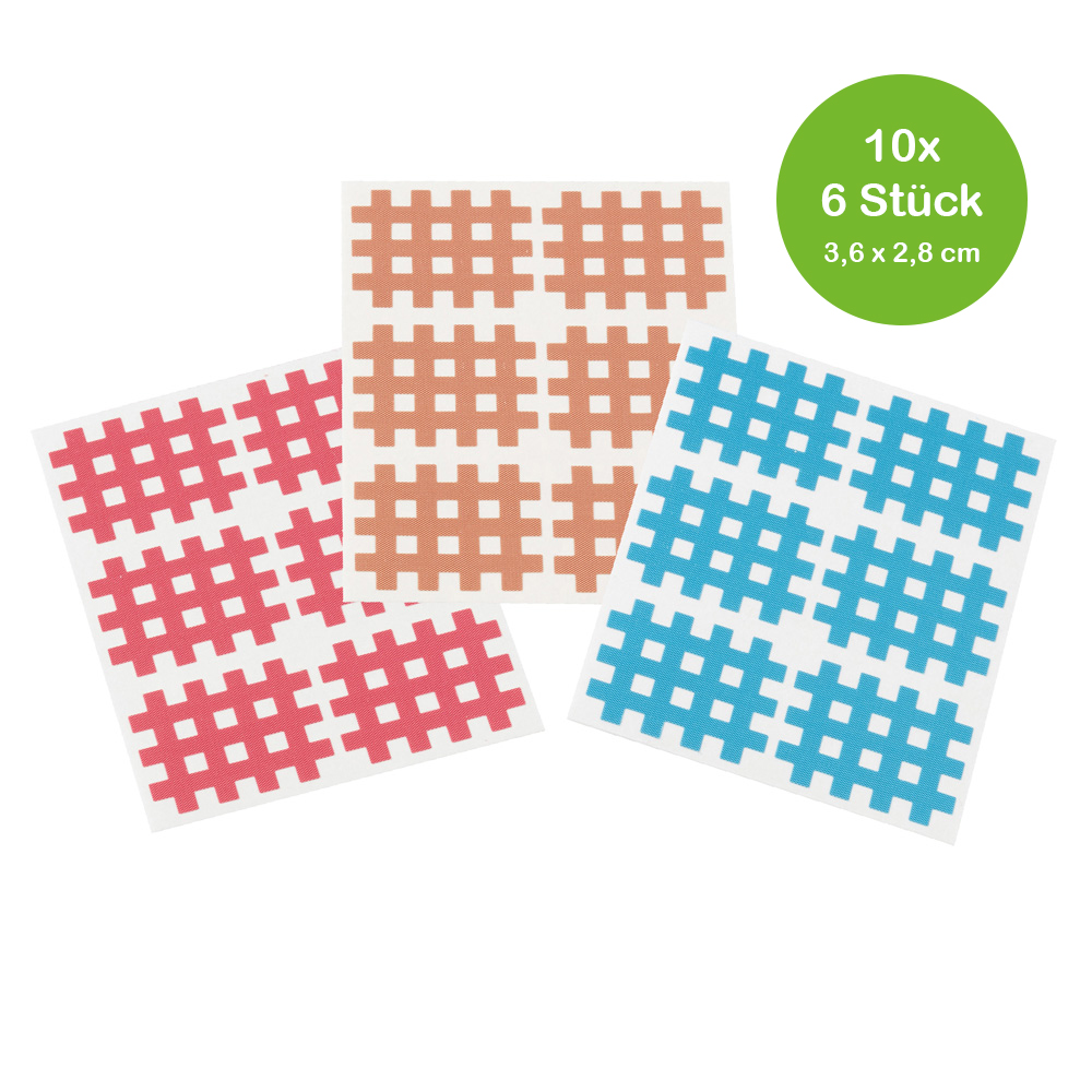 Cross Tape, 3,6 x 2,8 cm, 10 sheets with 6 patches