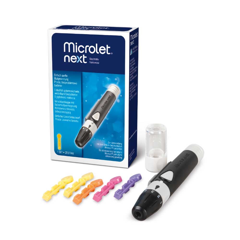 Bayer Microlet® Next lancing device, bloodglucosemeter, incl. lancets