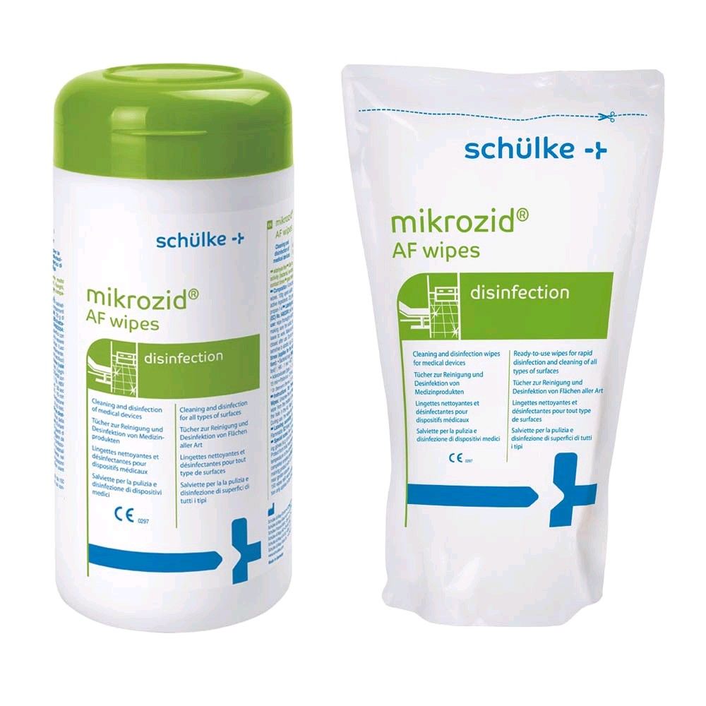 Schülke mikrozid® AF wipes, disinfectant wipes, Dispenser or Refill