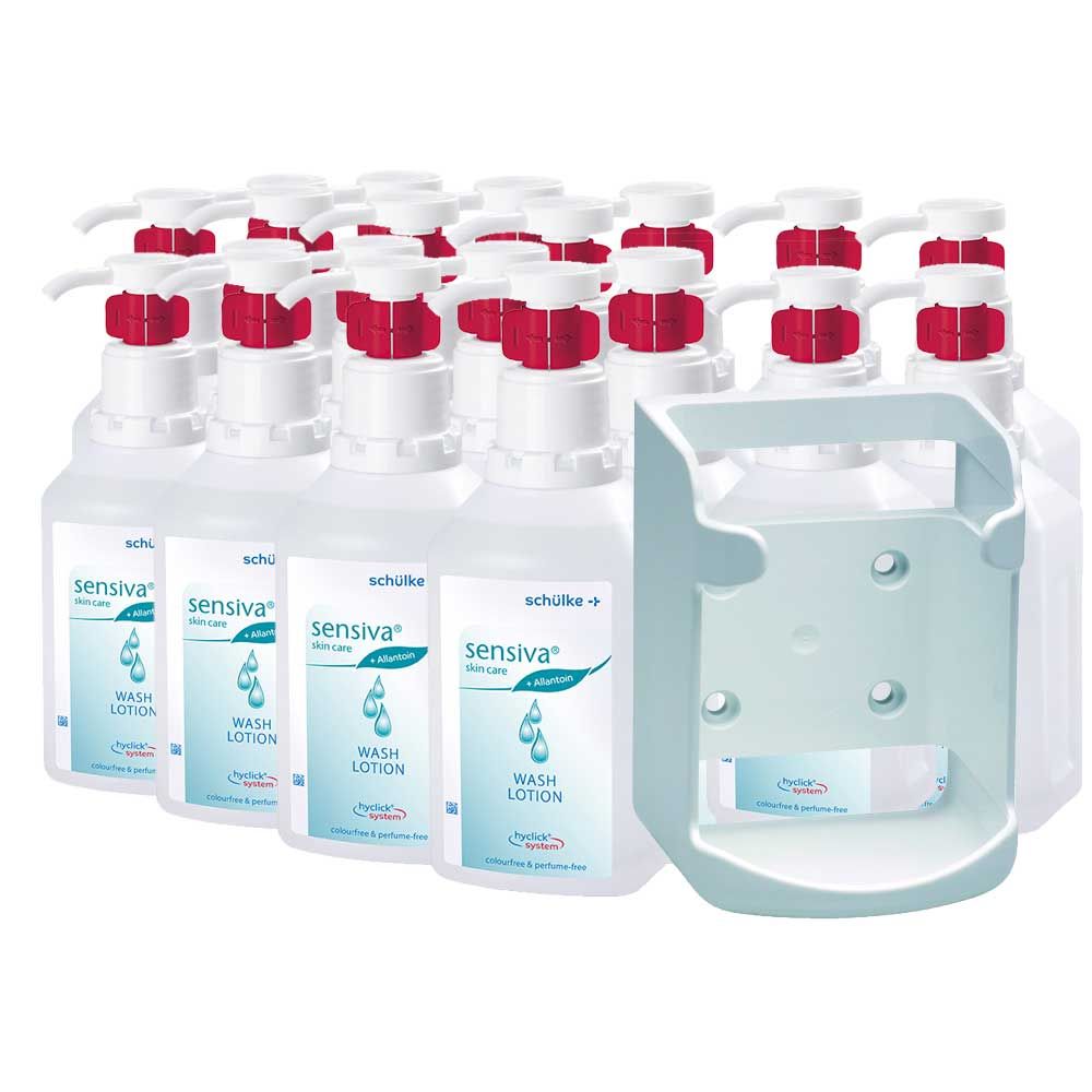 Schülke Set sensiva® Wash Lotion 20x500ml, hyclick with wall mount