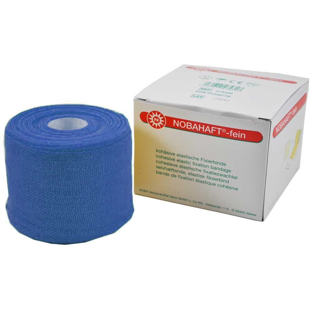 Nobahaft®-fine cohesive bandage, smooth, blue, 4cmx20m