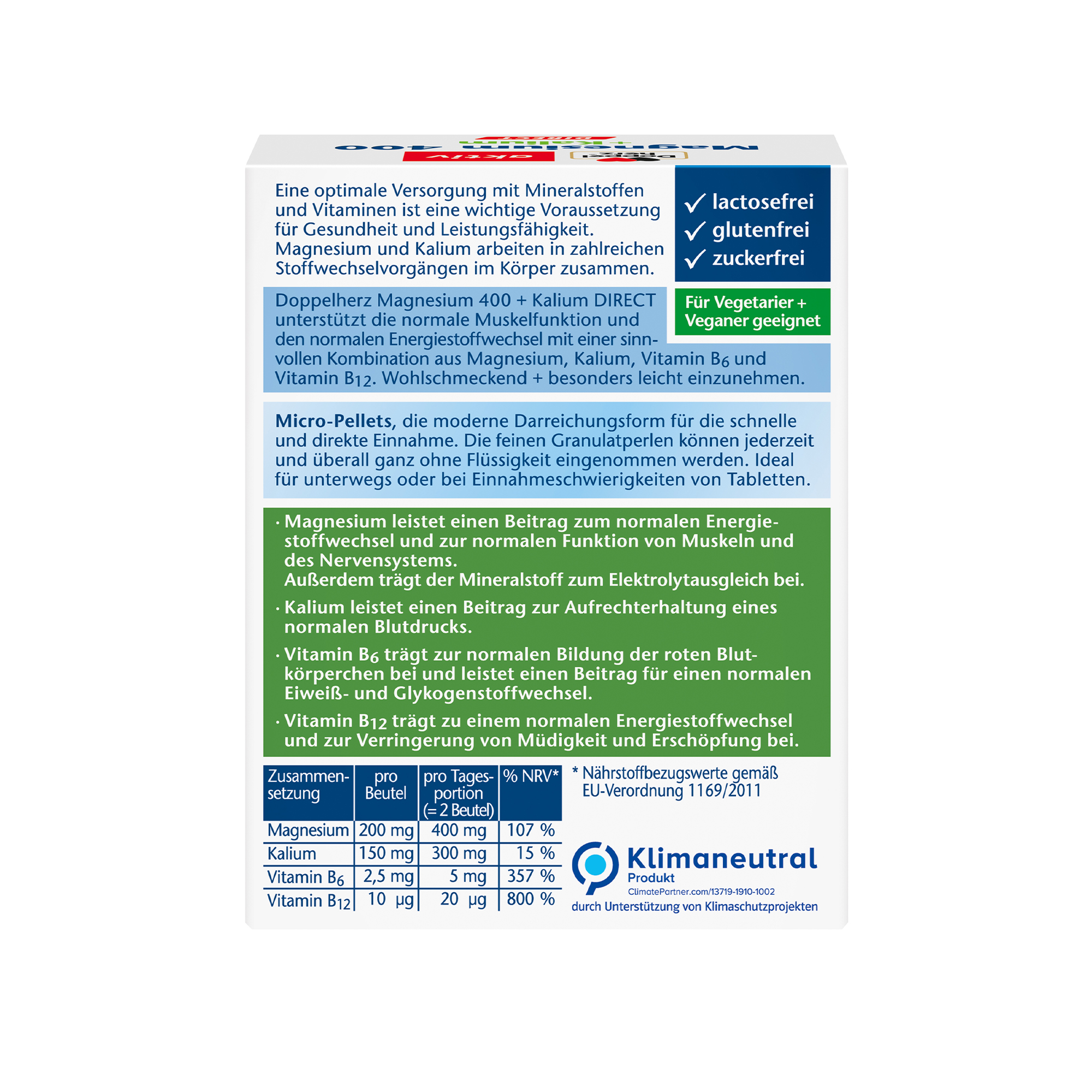 Doppelherz aktiv Magnesium + Potassium, direct, 20 Portions
