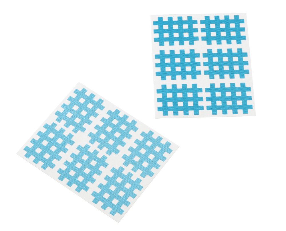 Cross Tape, 3,6 x 2,8 cm, 20 sheets with 6 patches, blue