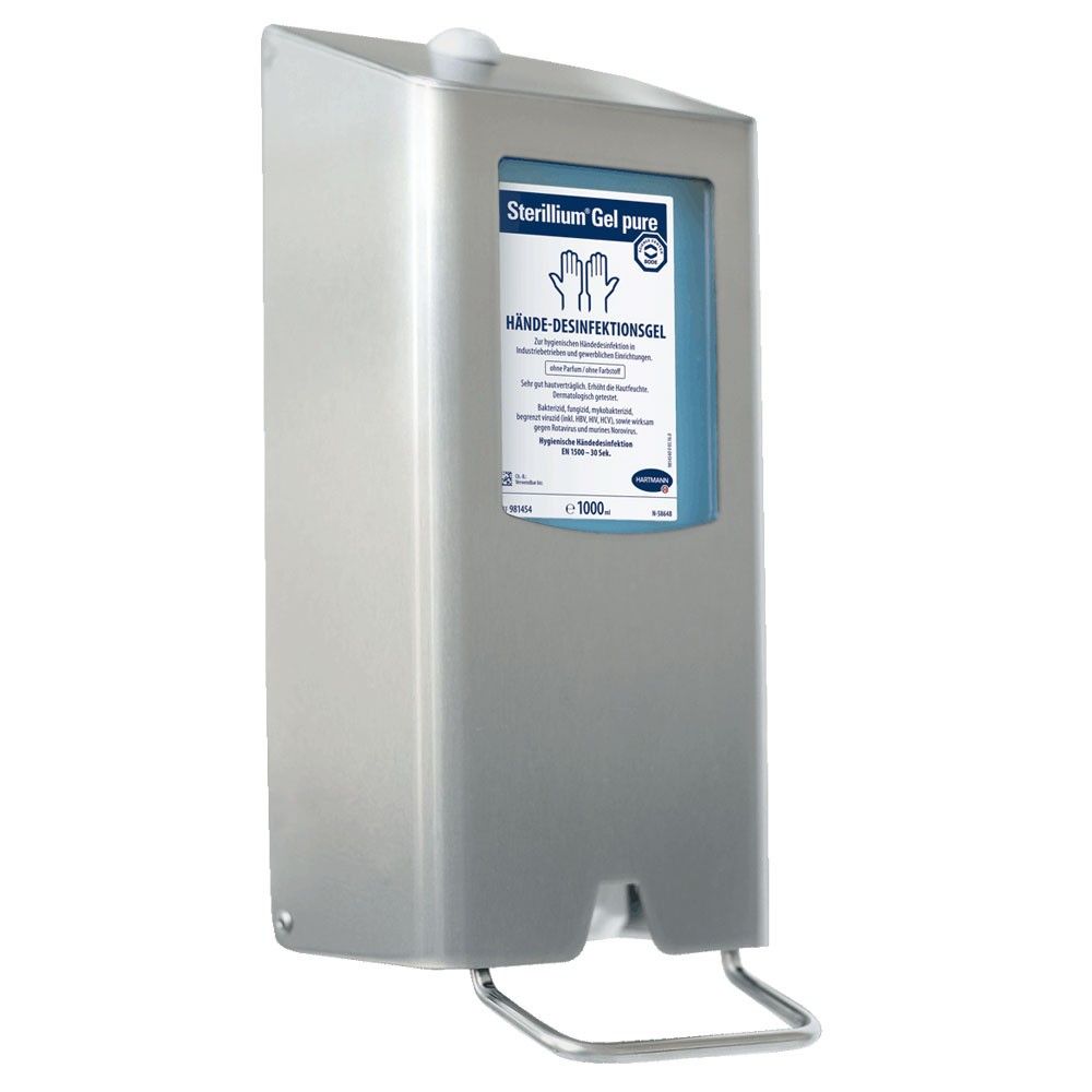 Hartmann Stainless steel dispenser CleanSafe extra 1 L overhead system