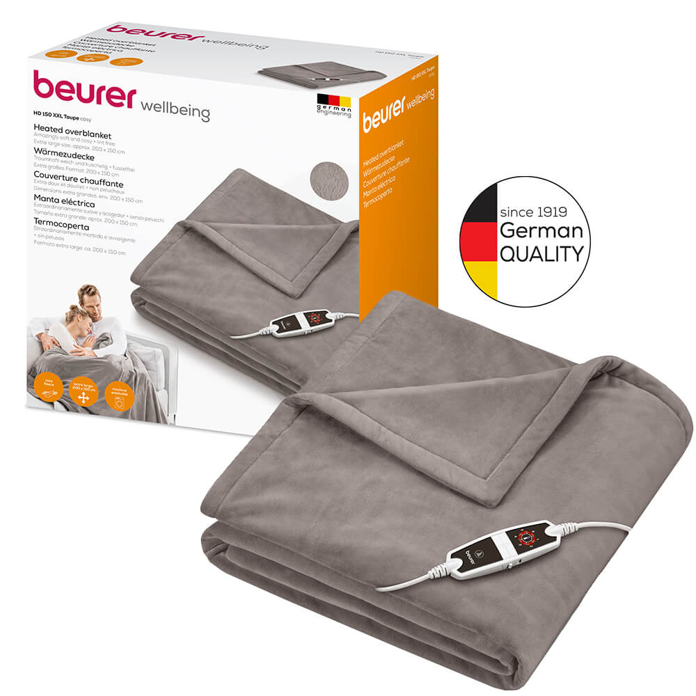 Heating blanket HD150 XXL, cuddly blanket heated blanket Beurer Taupe