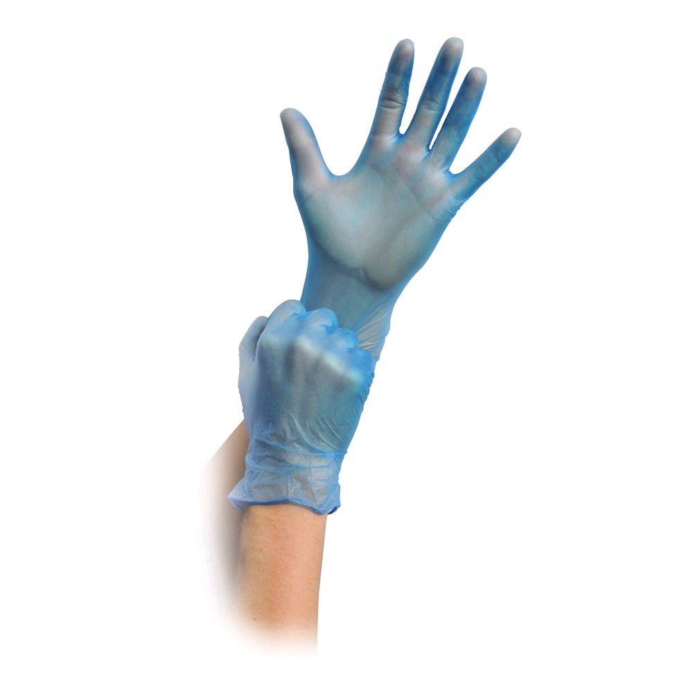 MaiMed Vinyl Blue PF Gloves, powder-free, disposable, 100 items, S