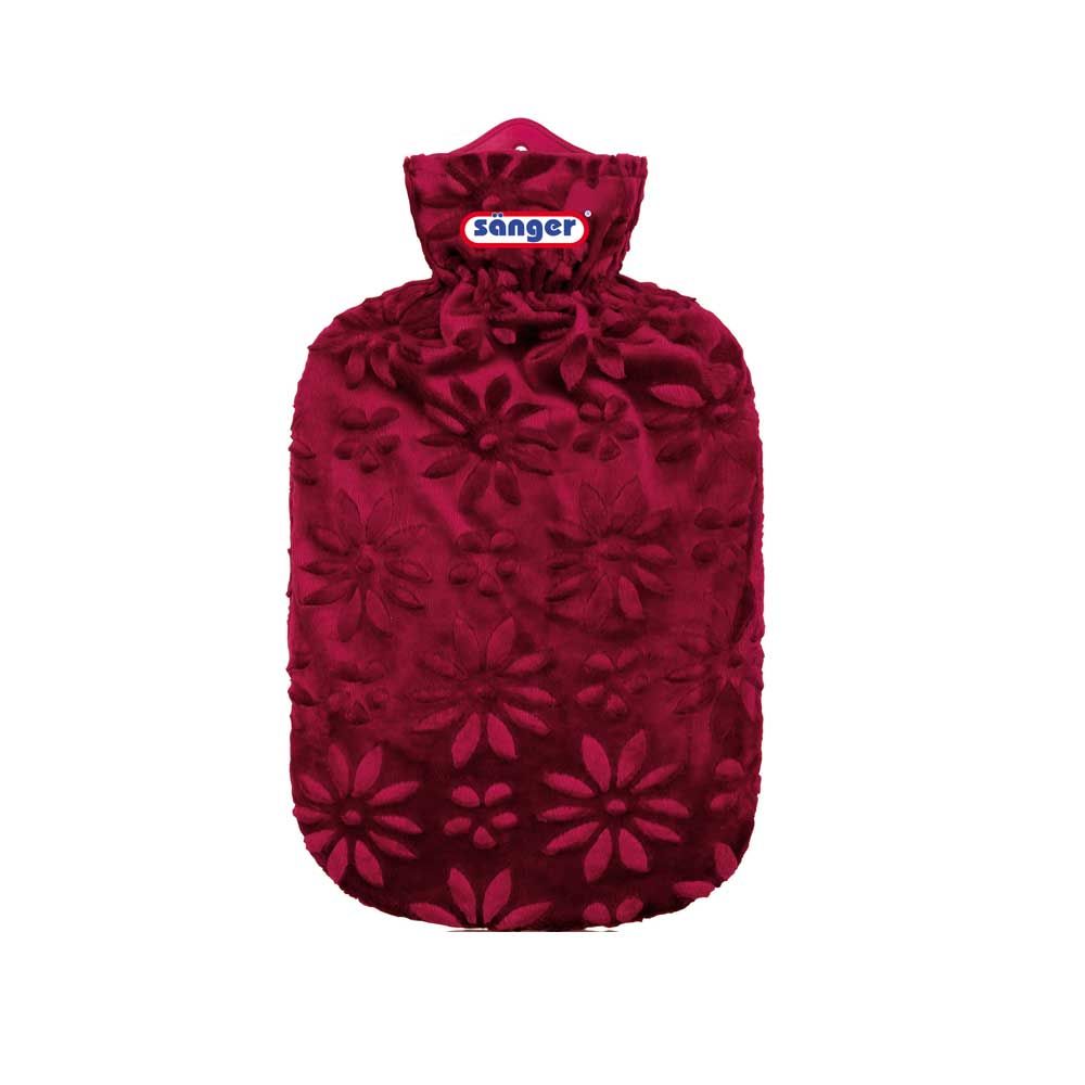 Sänger Hot water bottle 2L, relief cover, blackberry