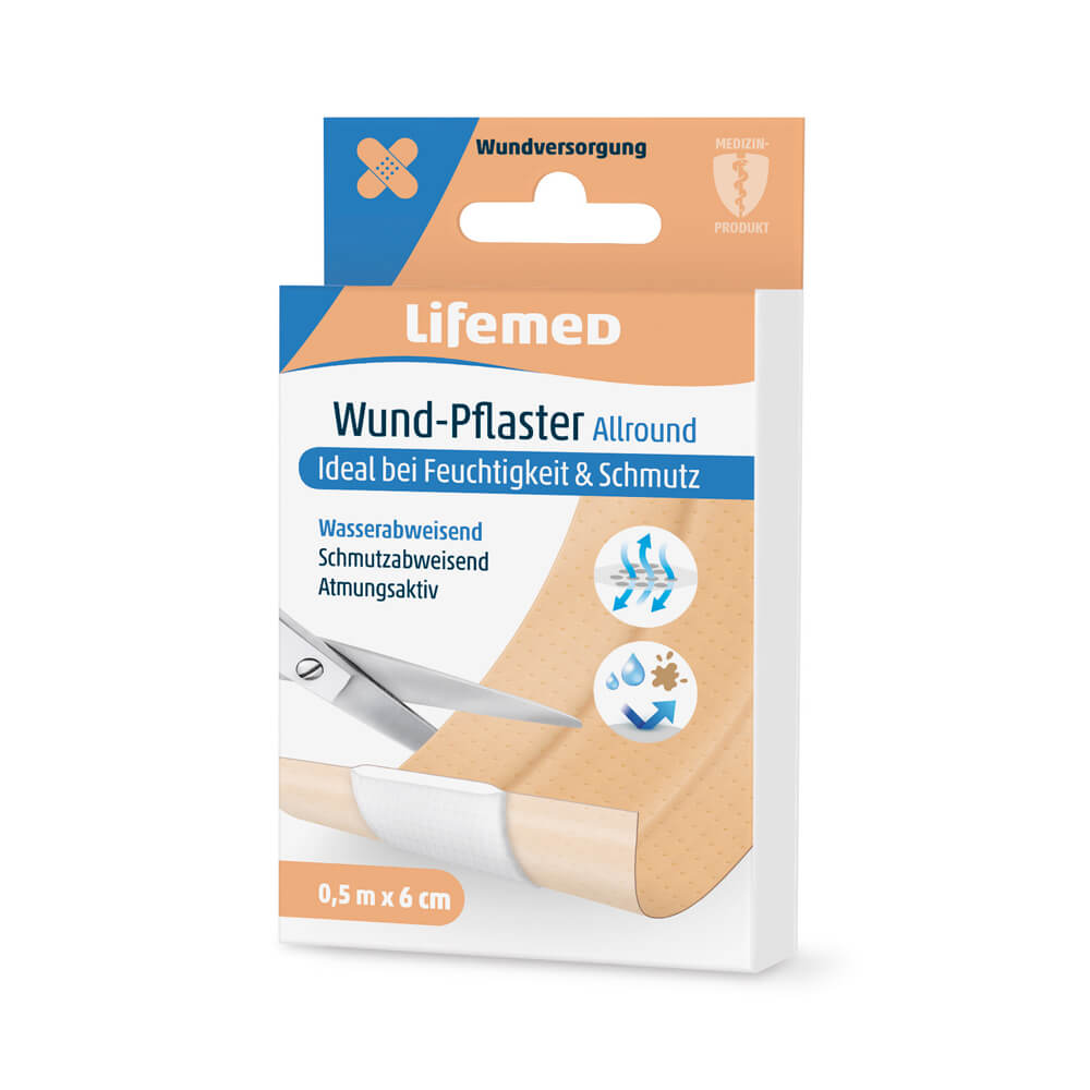 Wound plaster Allround, skin-colored, by Lifemed®, 6cm x 0,5m