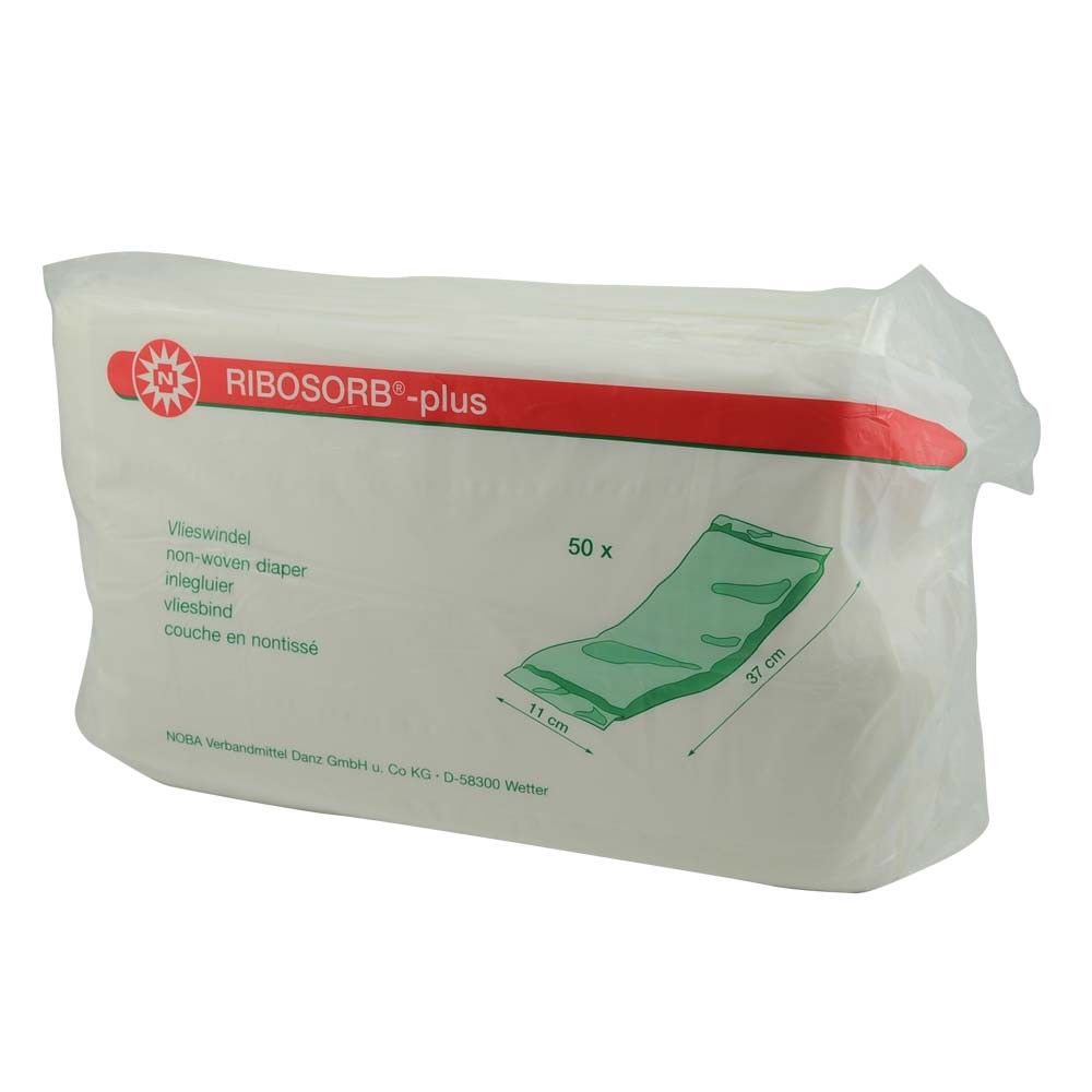 Noba nonwoven diaper RIBOSORB®-plus, highly absorbent, 11x37cm, 50 pcs