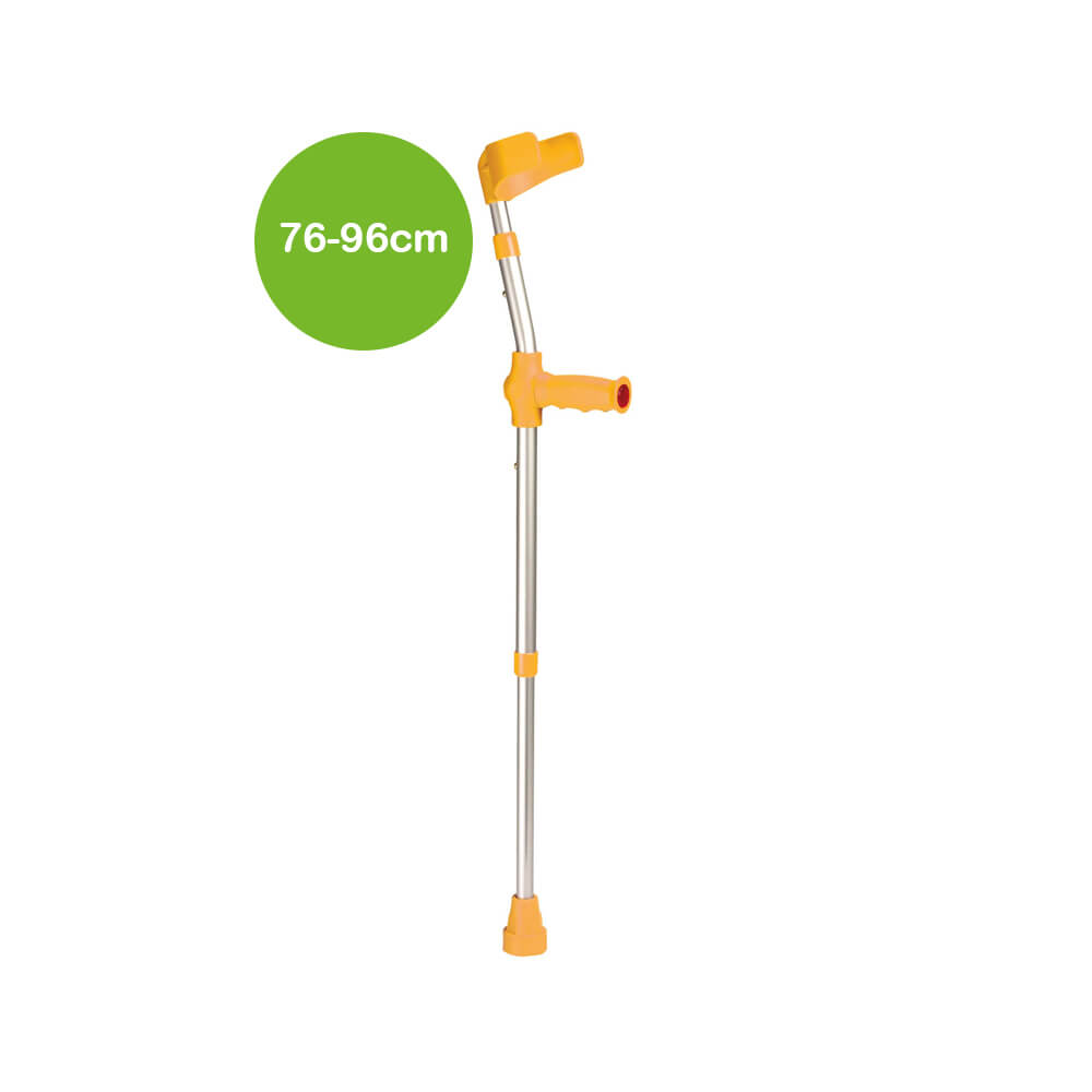 Behrend forearm crutch, height adjustable alu, 135kg, yellow