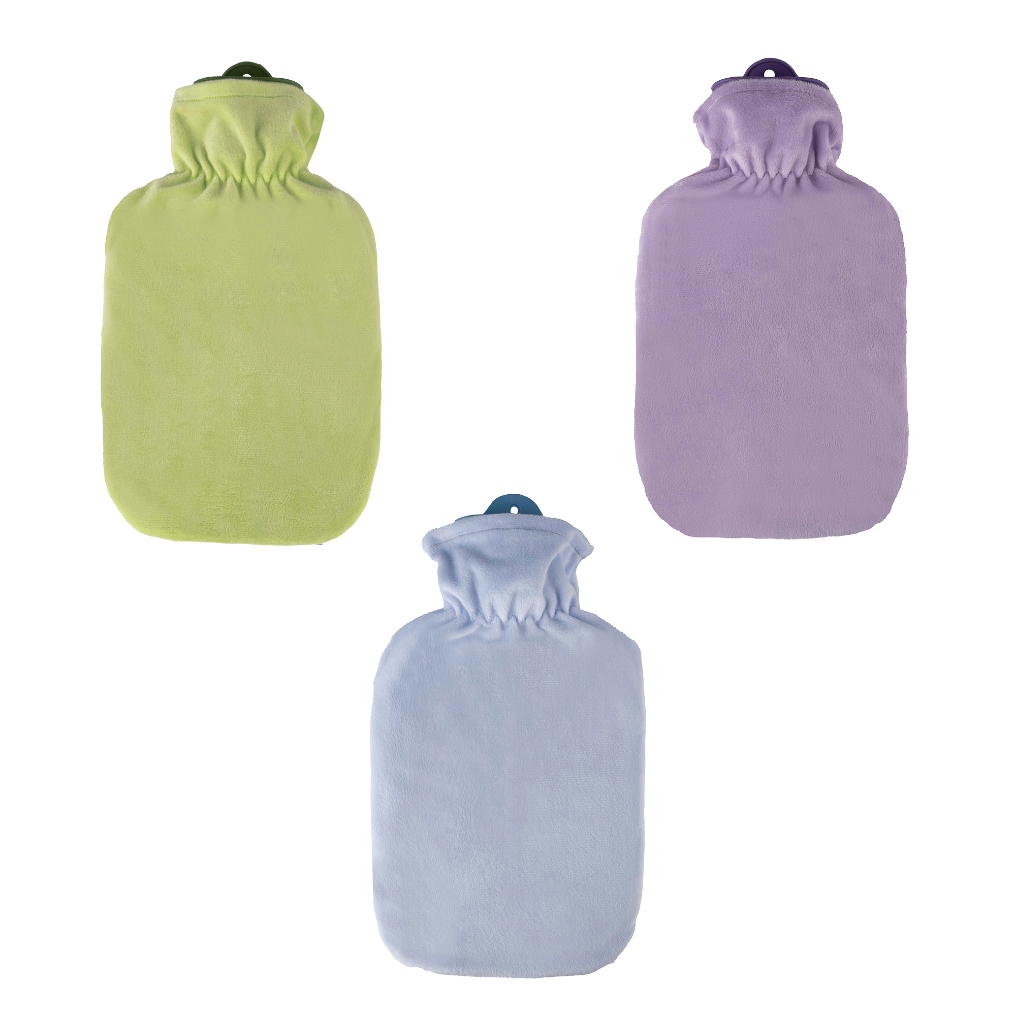 Sänger 2.0 Liter Hot Water Bottle with Classic Fluffy Cover, Pastel
