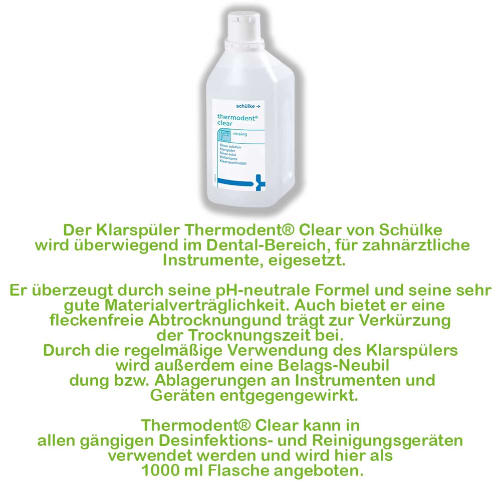 Schülke Rinse Aid Thermodent® Clear, PH-Neutral, Dental, 1000 ml