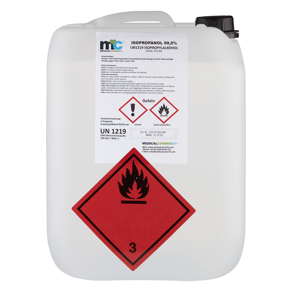 Isopropanol 99,9% isopropyl alcohol 2 x 10 litre canister