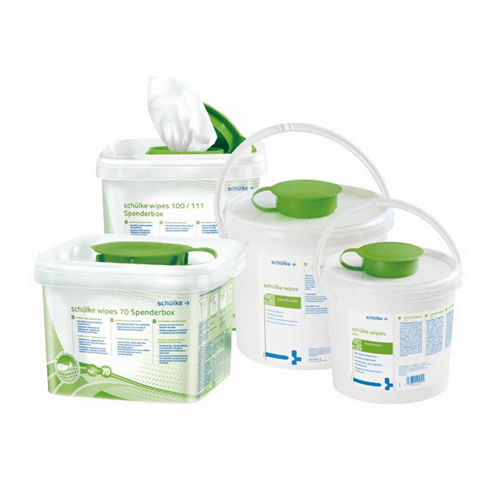 Schülke wipes dispenser, box/bucket, sizes/pcs