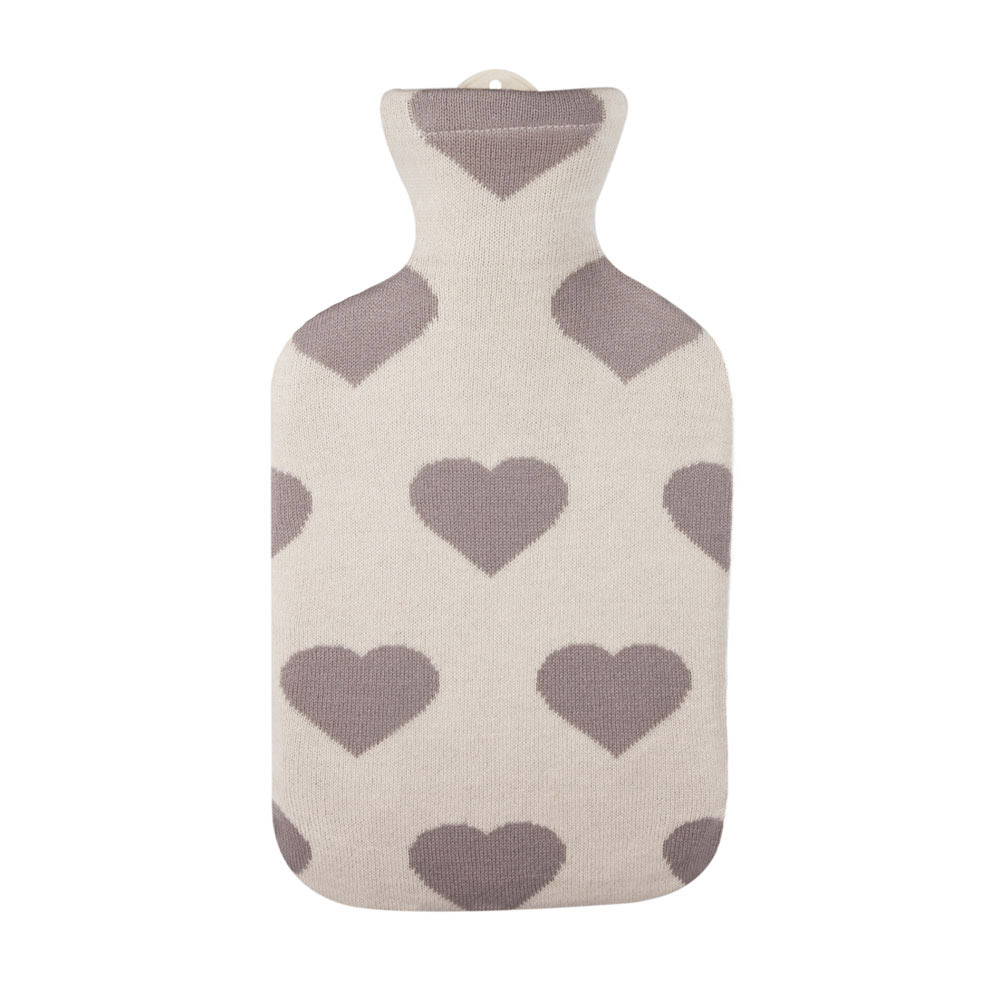 Hot water bottle "Heart As", with knitted cotton cover