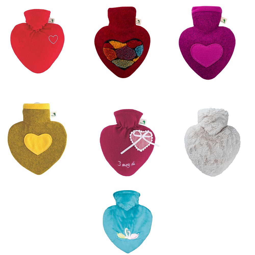 Hugo Frosch Hot Water Bottle Heart 1,0 L, various. Covers