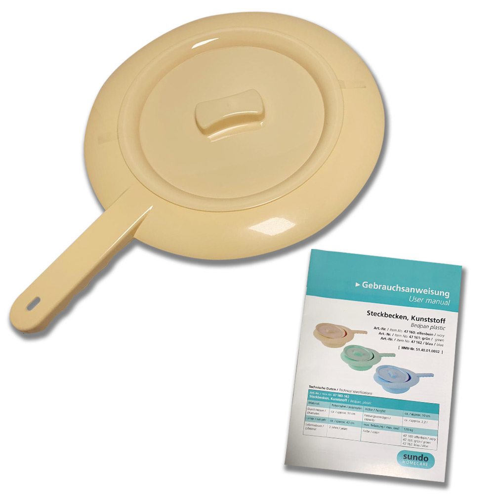 Behrend bedpans, Hostalen, loop handle, lid, 32 cm