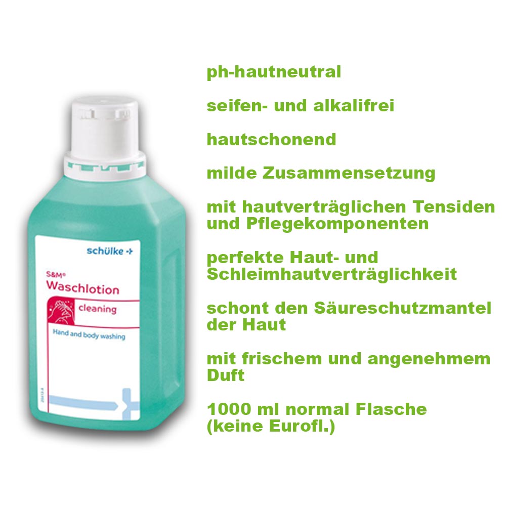 Schülke s-m® Washing Lotion, Soap / Alkali-Free, PH-Neutral, 1000 ml