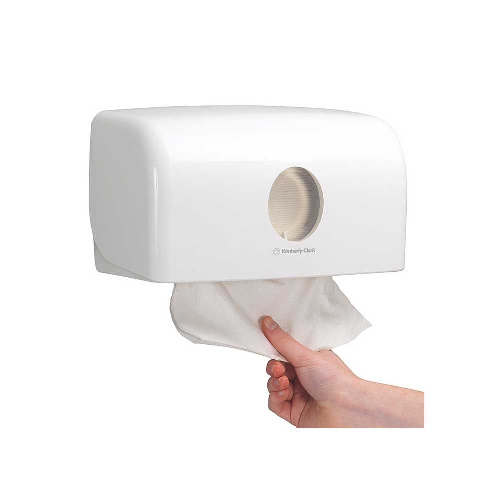 Aquarius hand towel dispenser, with adapter, white, 15x28x14cm