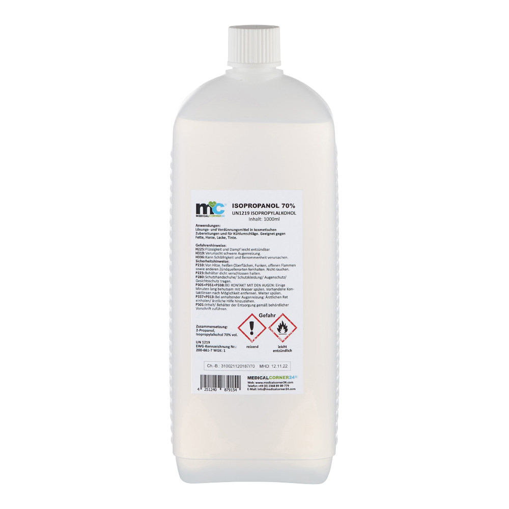 Isopropanol 70% isopropyl alcohol, 1 litre bottle