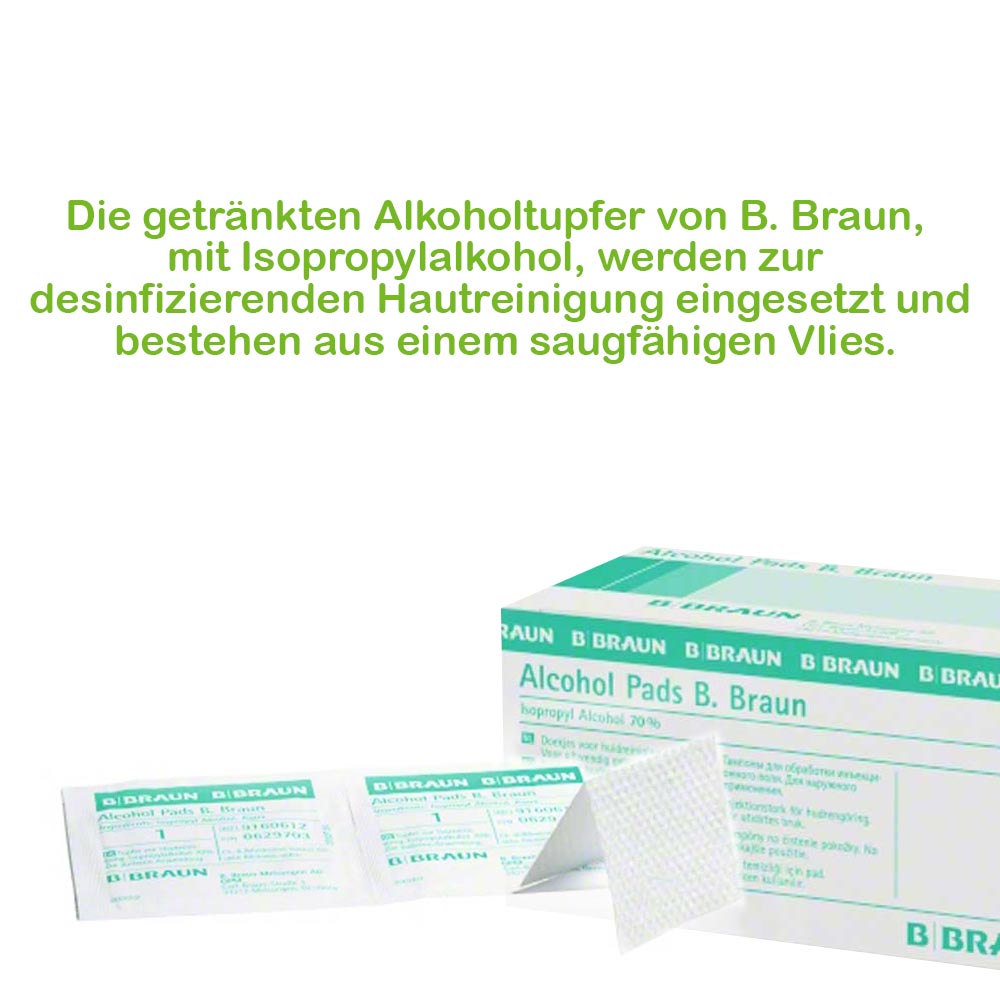 B.Braun Alcohol Pads, 70% isopropyl alcohol, 32x67mm, 100Pcs