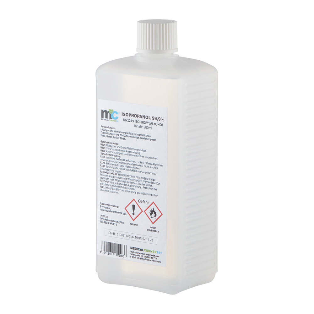 Isopropanol 99,9% isopropyl alcohol 500 ml bottle