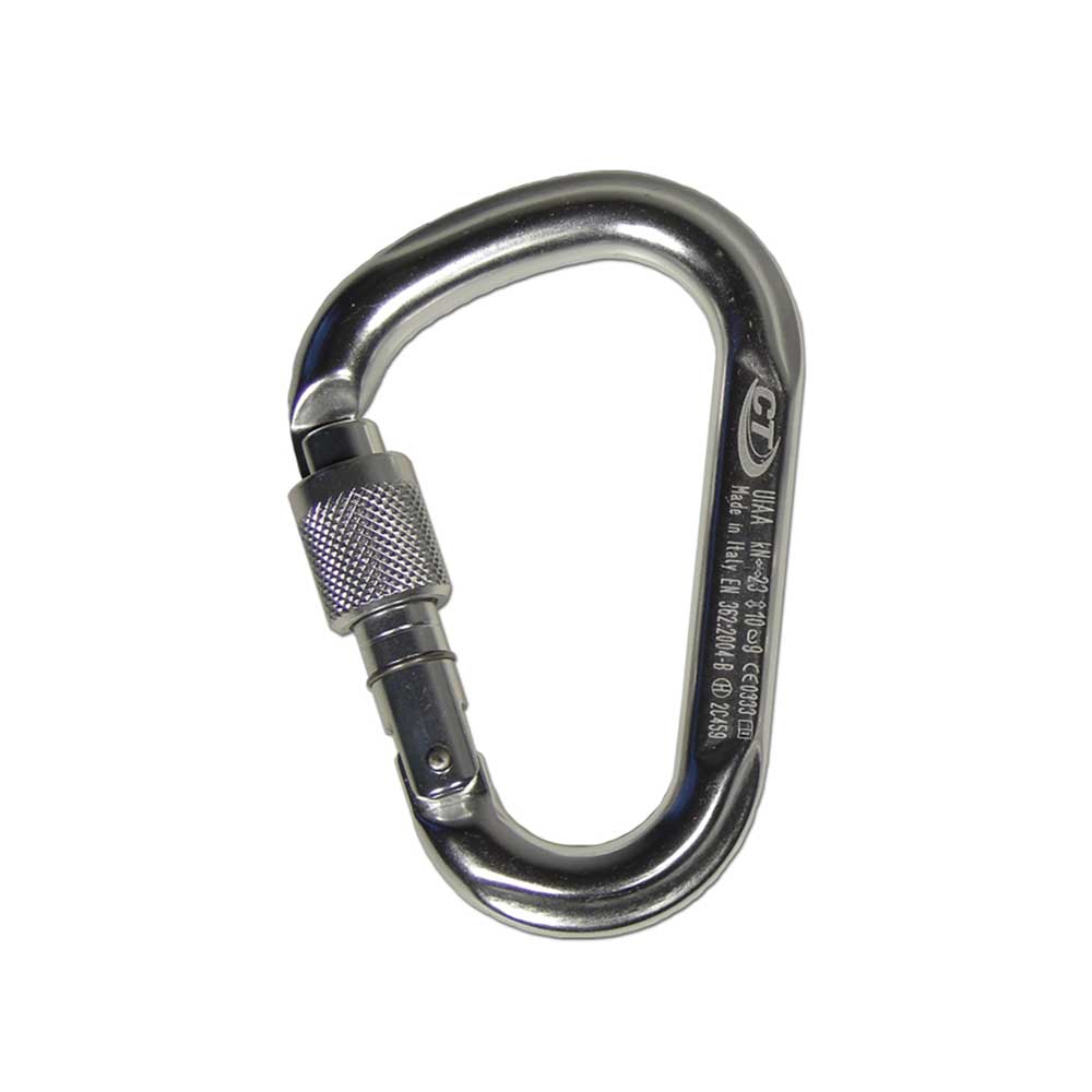 TEE-UU CT HMS Screw Karabiner, Aluminum, Catch-Free, 11x7cm