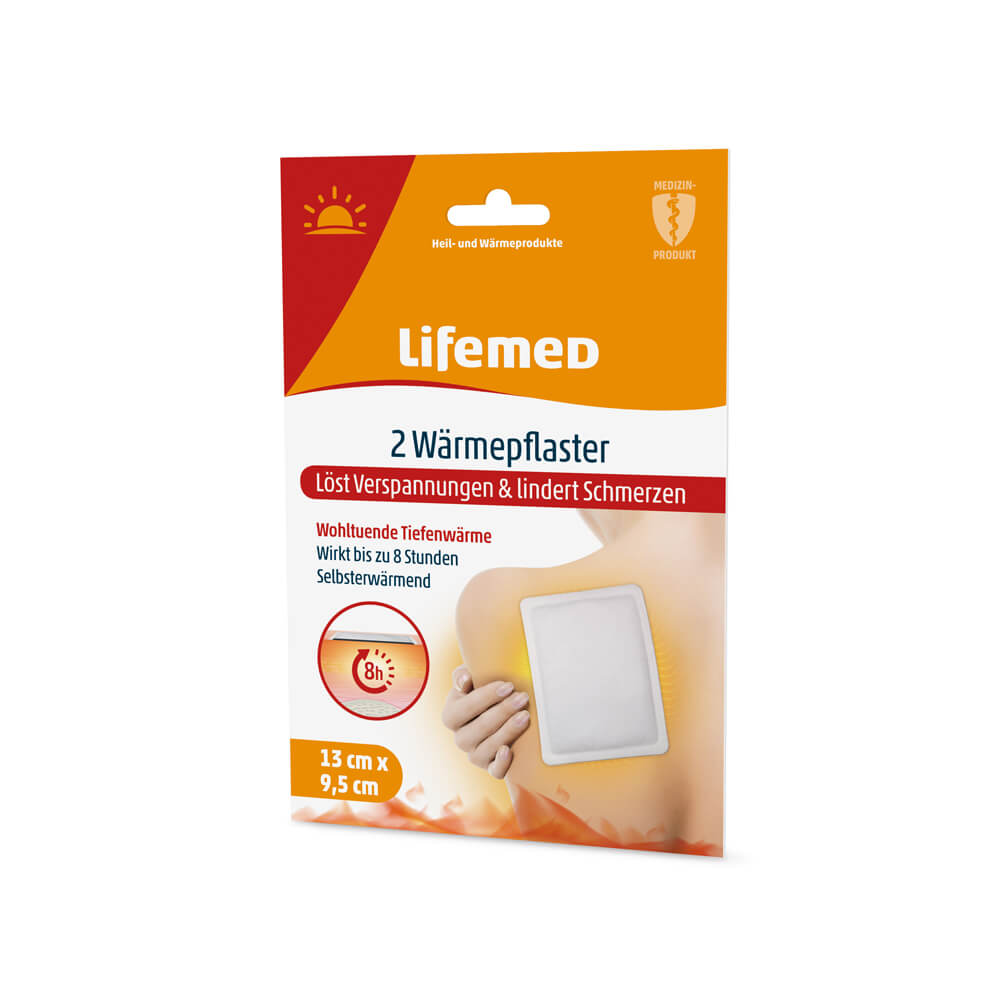 Warming plaster, white, 9,5 x 13 cm, from Lifemed®, 2 pieces