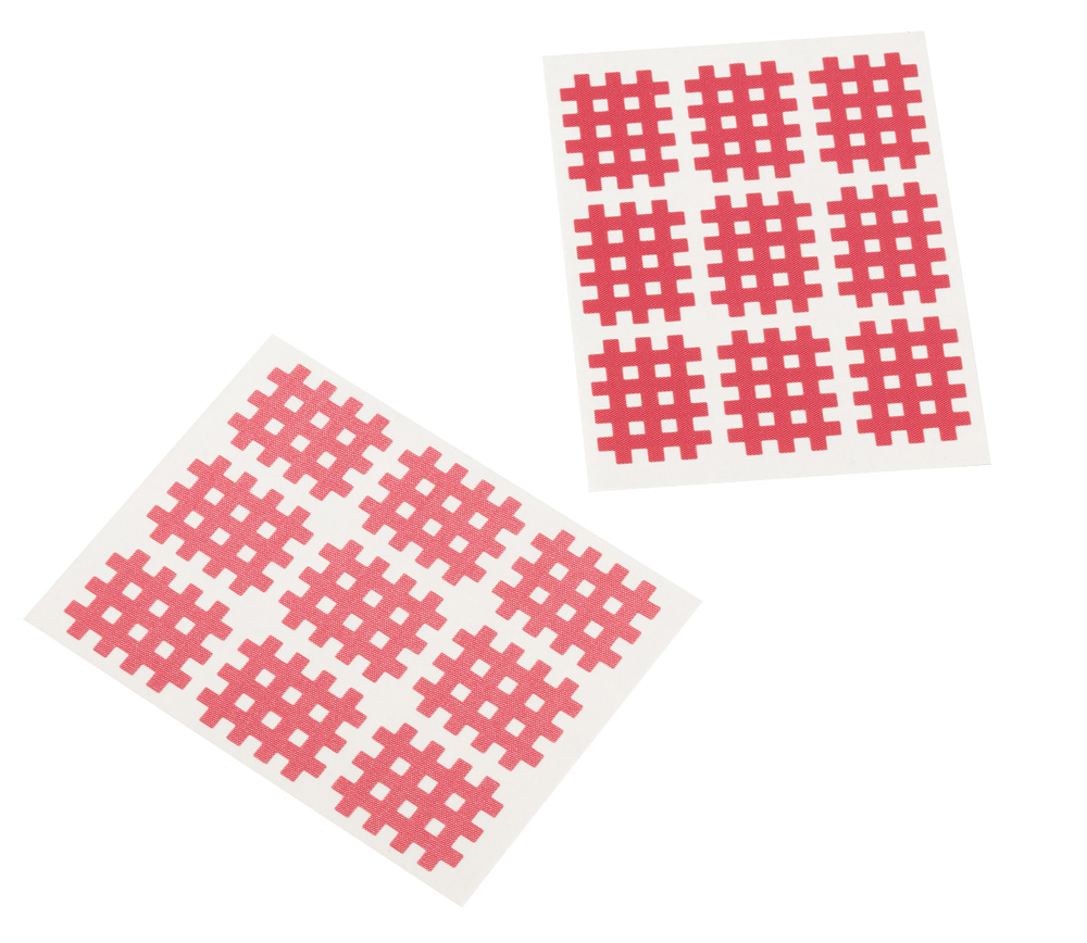 Cross Tape, 2,7 x 2,1 cm, 20 sheets with 9 patches, pink