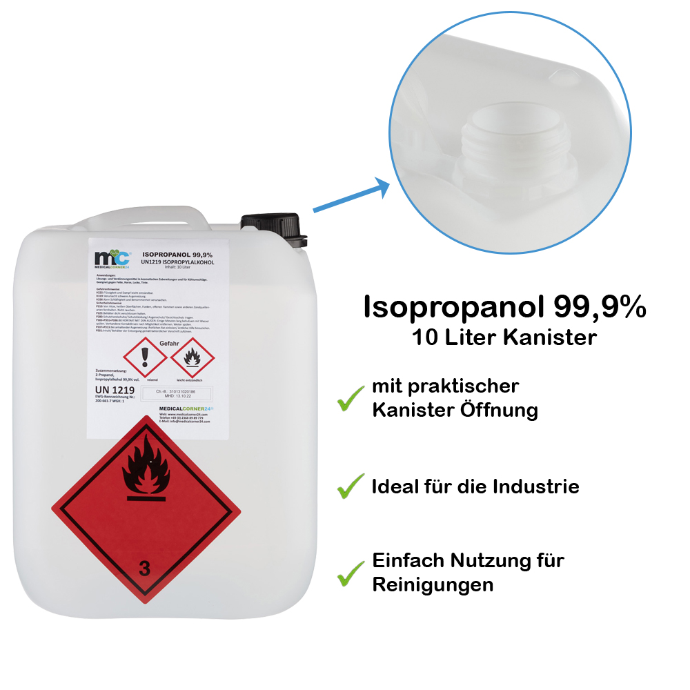 Isopropanol 99,9% isopropyl alcohol 2 x 10 litre canister