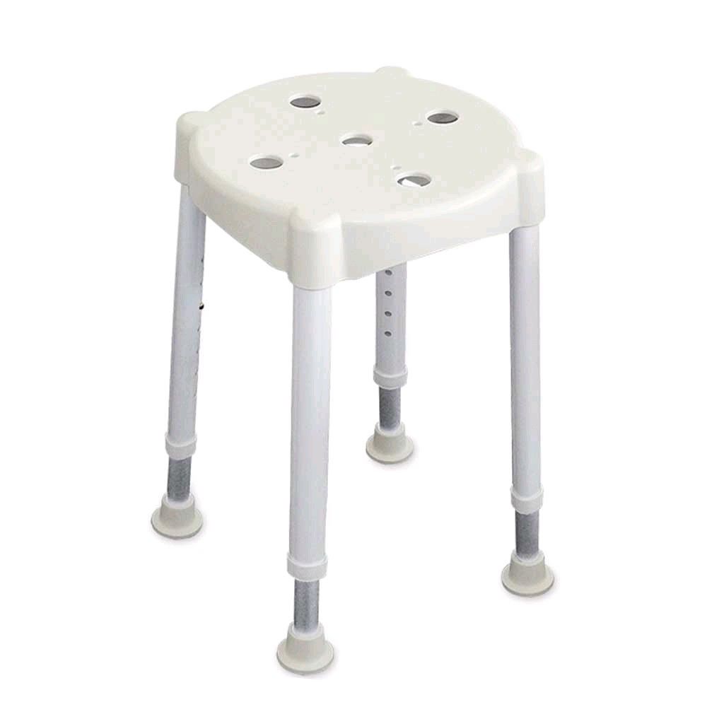 Ratiomed shower seat standard, rubber feet adjustable in height round