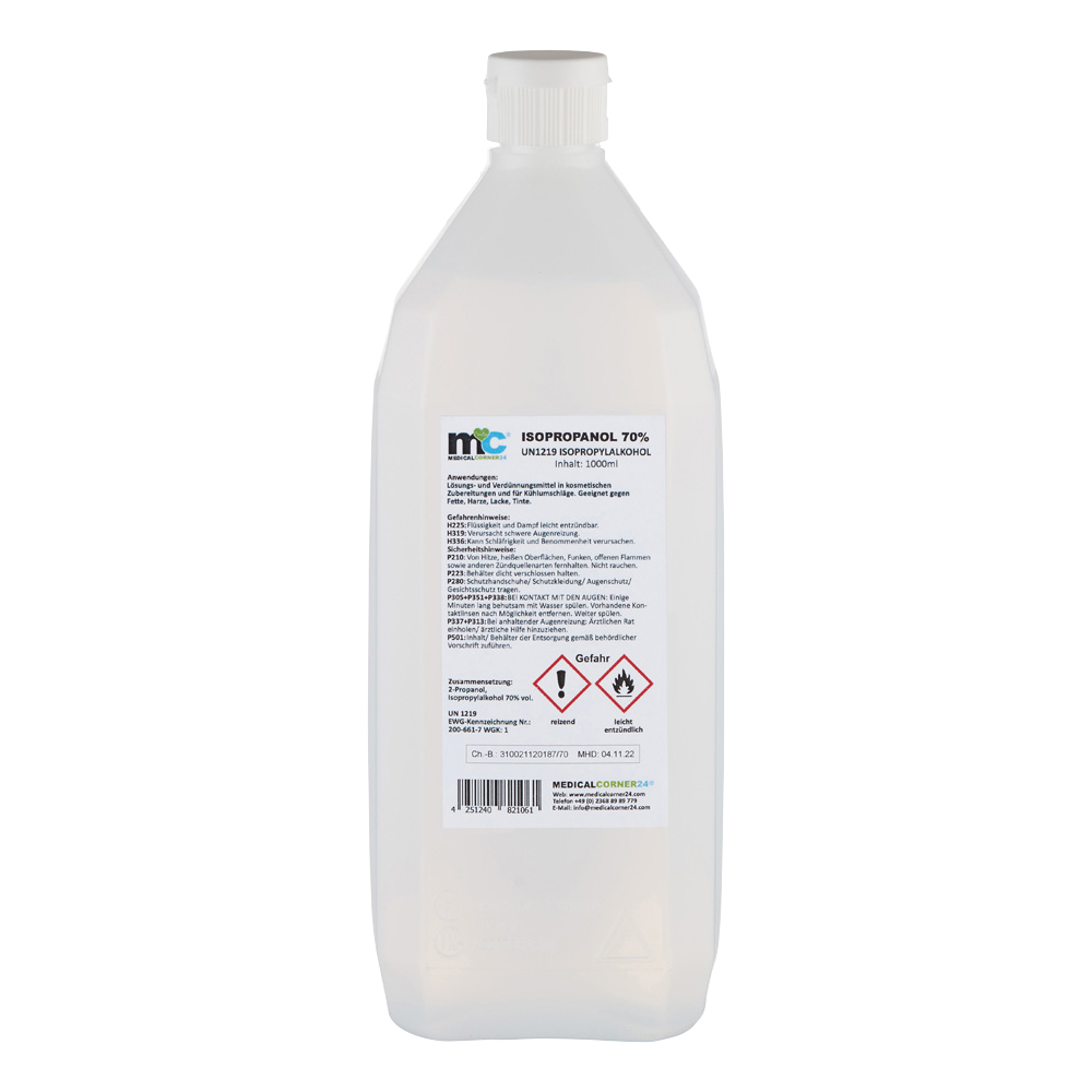 Medicalcorner24 70% isopropanol, isopropyl alcohol, spray bottle 1 l