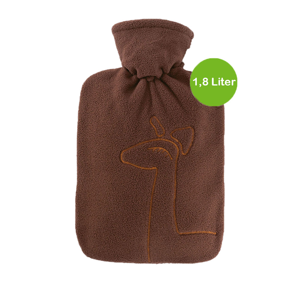 Hugo Frosch Classic Hot Water Bottle 1,8 L, Doublefleece cover, various. Colors