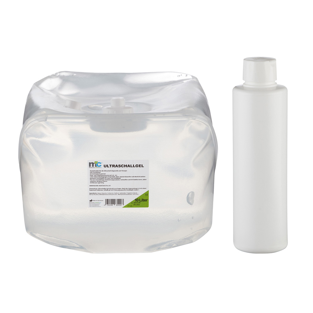 Ultrasound Gel, Sonography Gel, 10 litre cubitainer with empty bottle