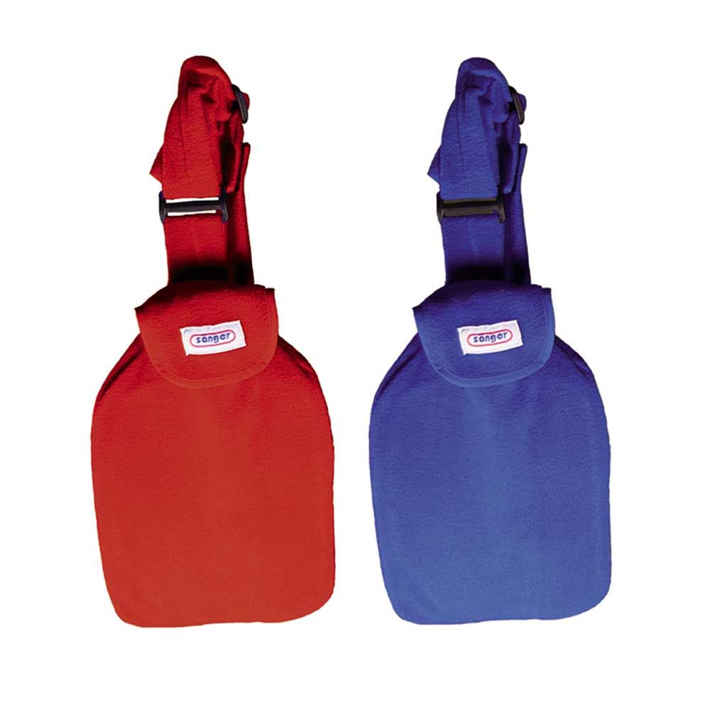 Sänger Hot water bottle, fleece cover, holding strap, color