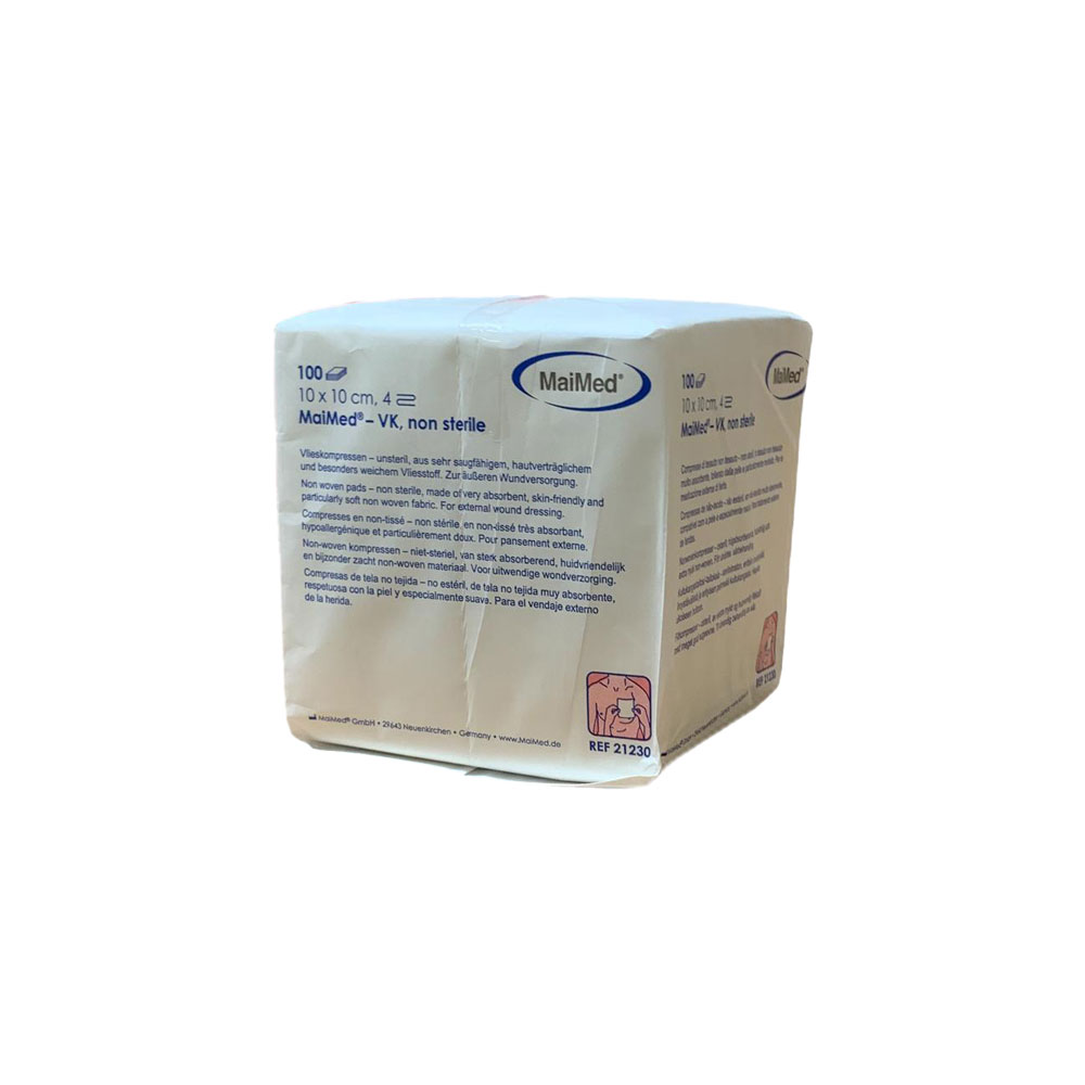 MaiMed VK Fourfold Nonwoven Compress, 100 items, 5 x 5 cm