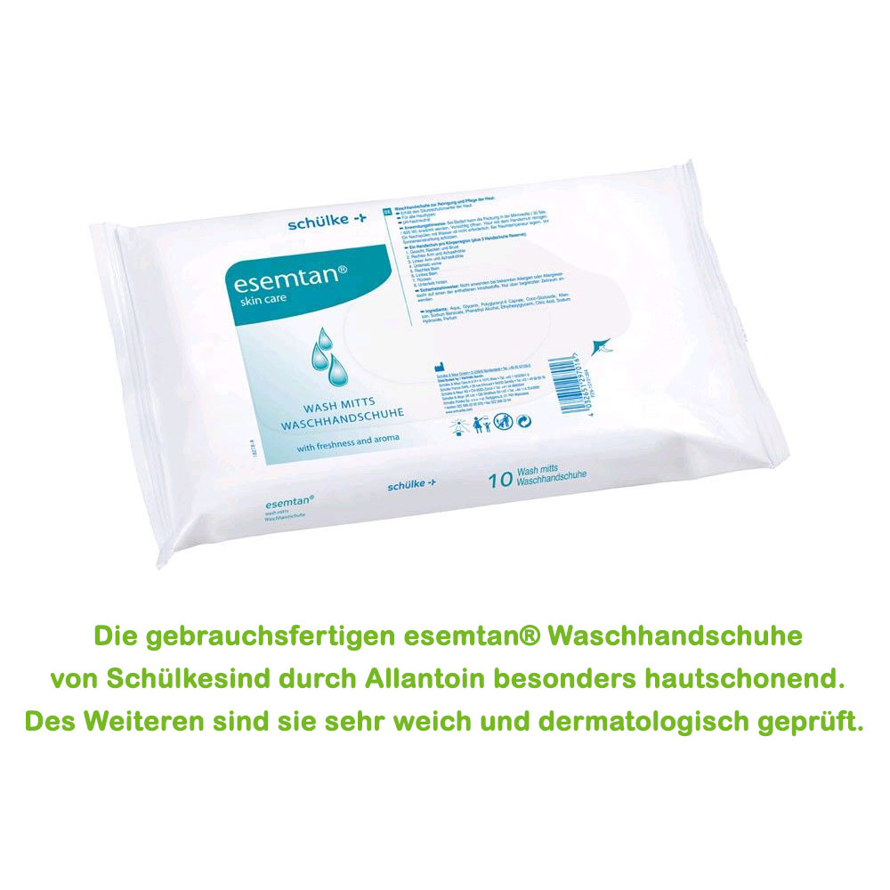 Schülke esemtan® washing gloves, allantoin, ready to use, 10 items