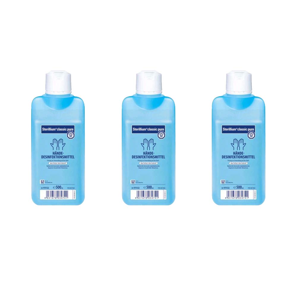 Sterillium classic pure Hand Disinfectant Set by Bode, 3x 500 ml