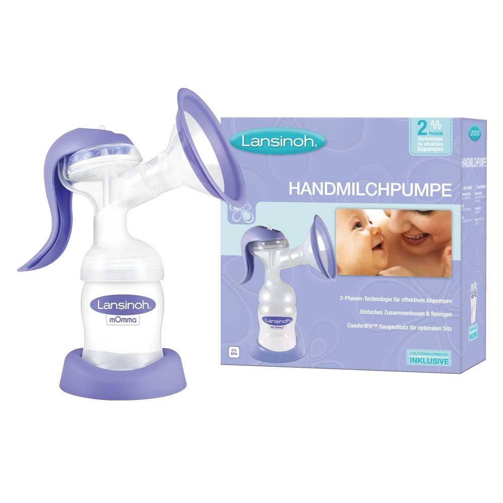 Lansinoh manual breast milk pump wide neck, 2-phase technology, 160 ml