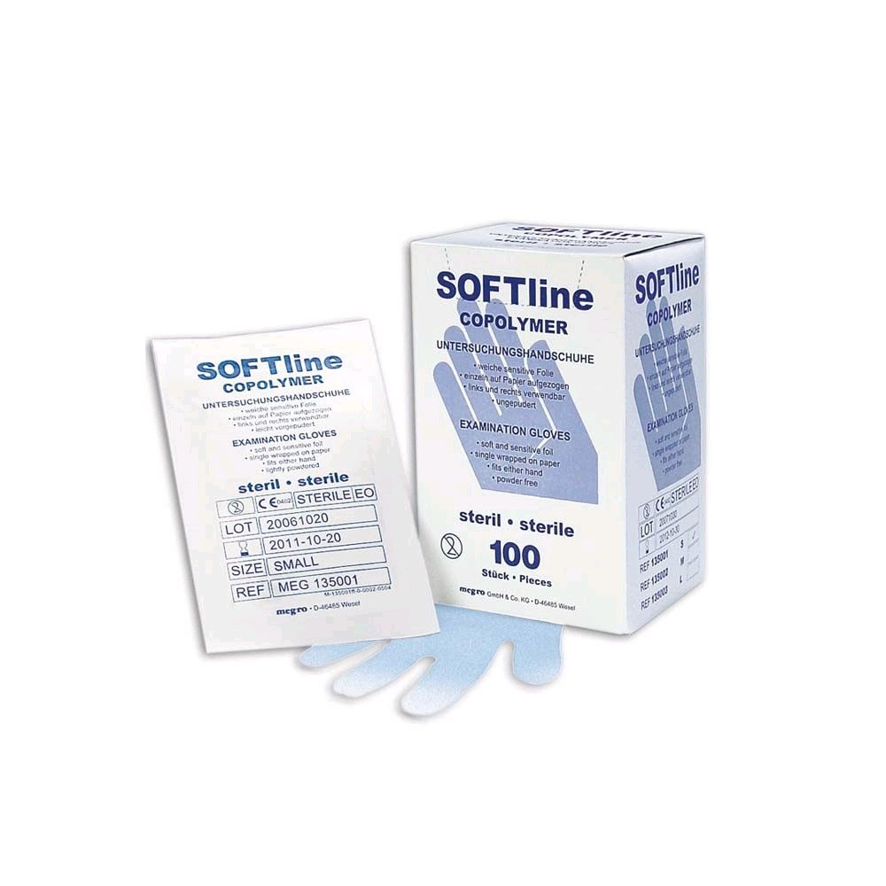 SOFTline Copolymer Gloves, megro, non-sterile, 100 items