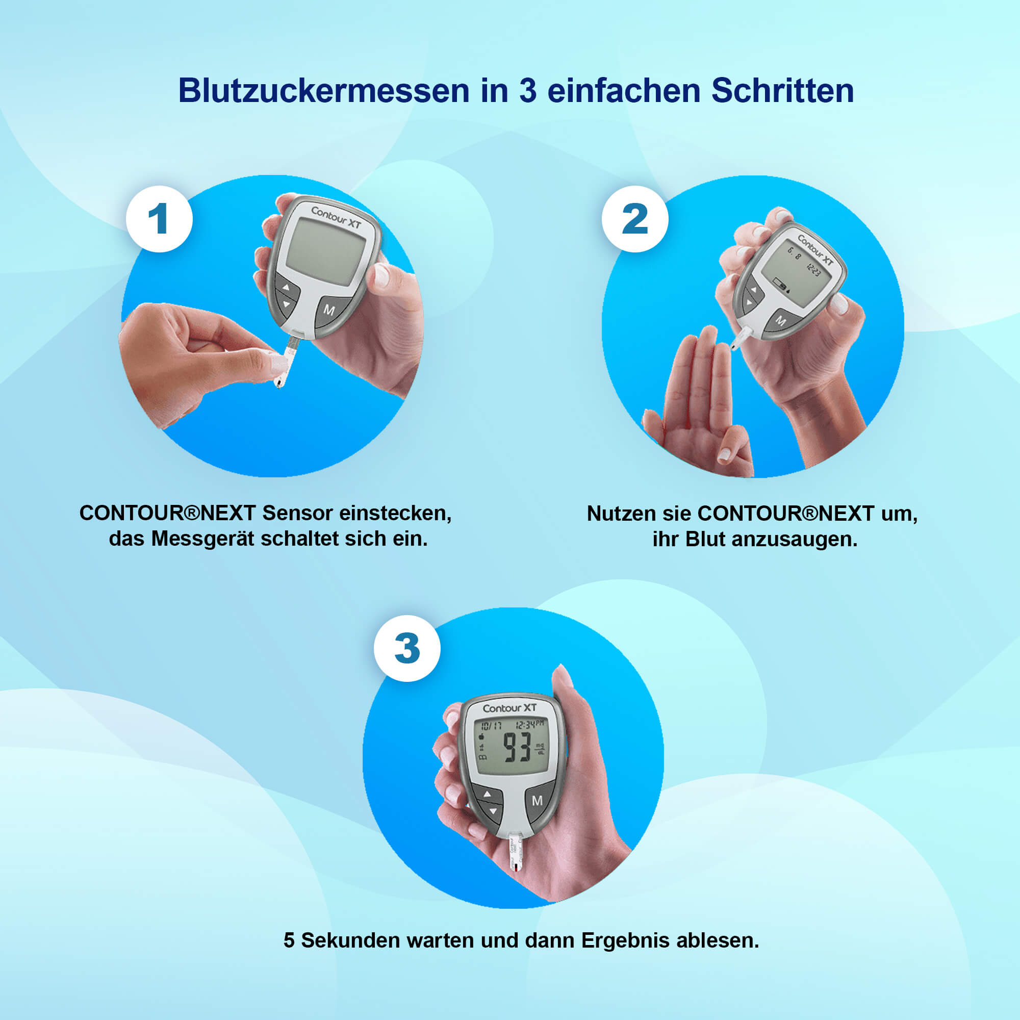 Bayer blood glucose meter CONTOUR® XT, large display, mmol/l, 1 Set