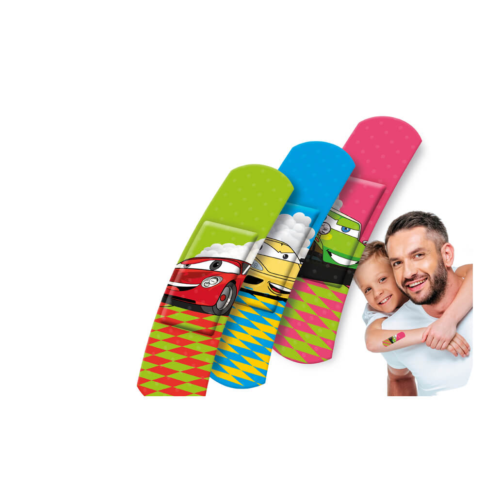 Lifemed® Plaster strips KIDS, 6 x 1,7cm, 10 pieces, cars