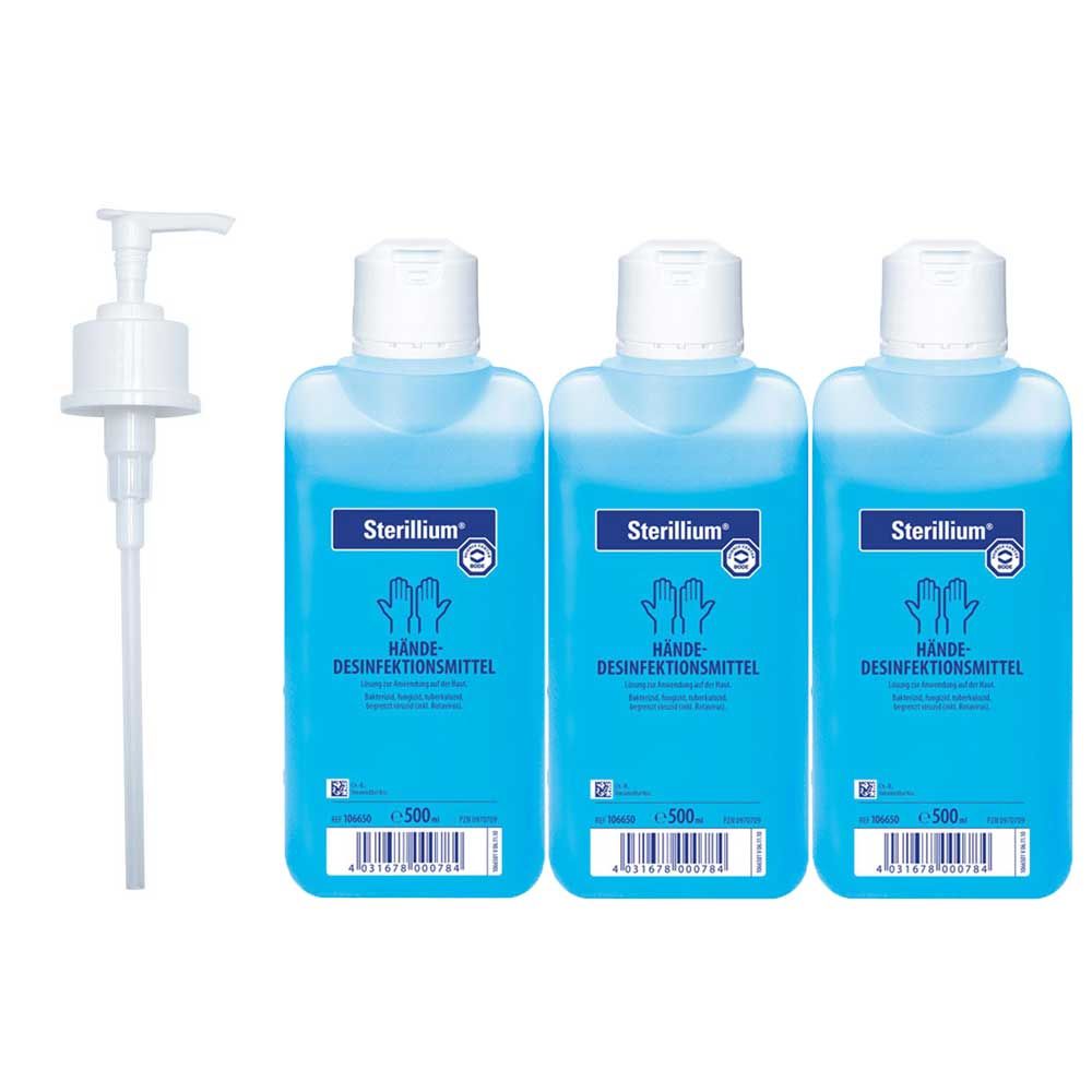 Hartmann Sterillium Hand disinfectant 3x 500ml, dosing pump