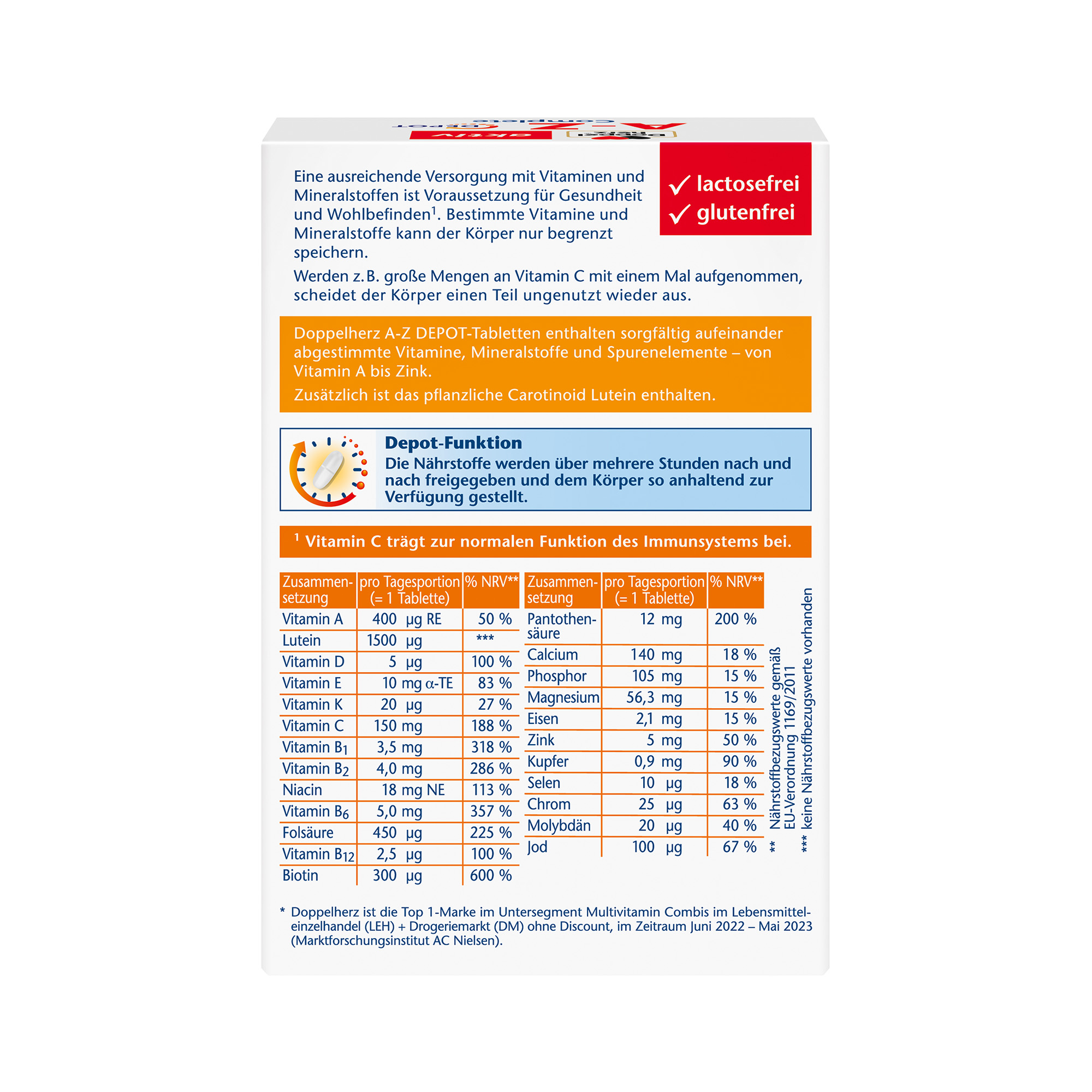 Doppelherz aktiv A-Z Depot, Long-term Vitamins, 60 Tablets