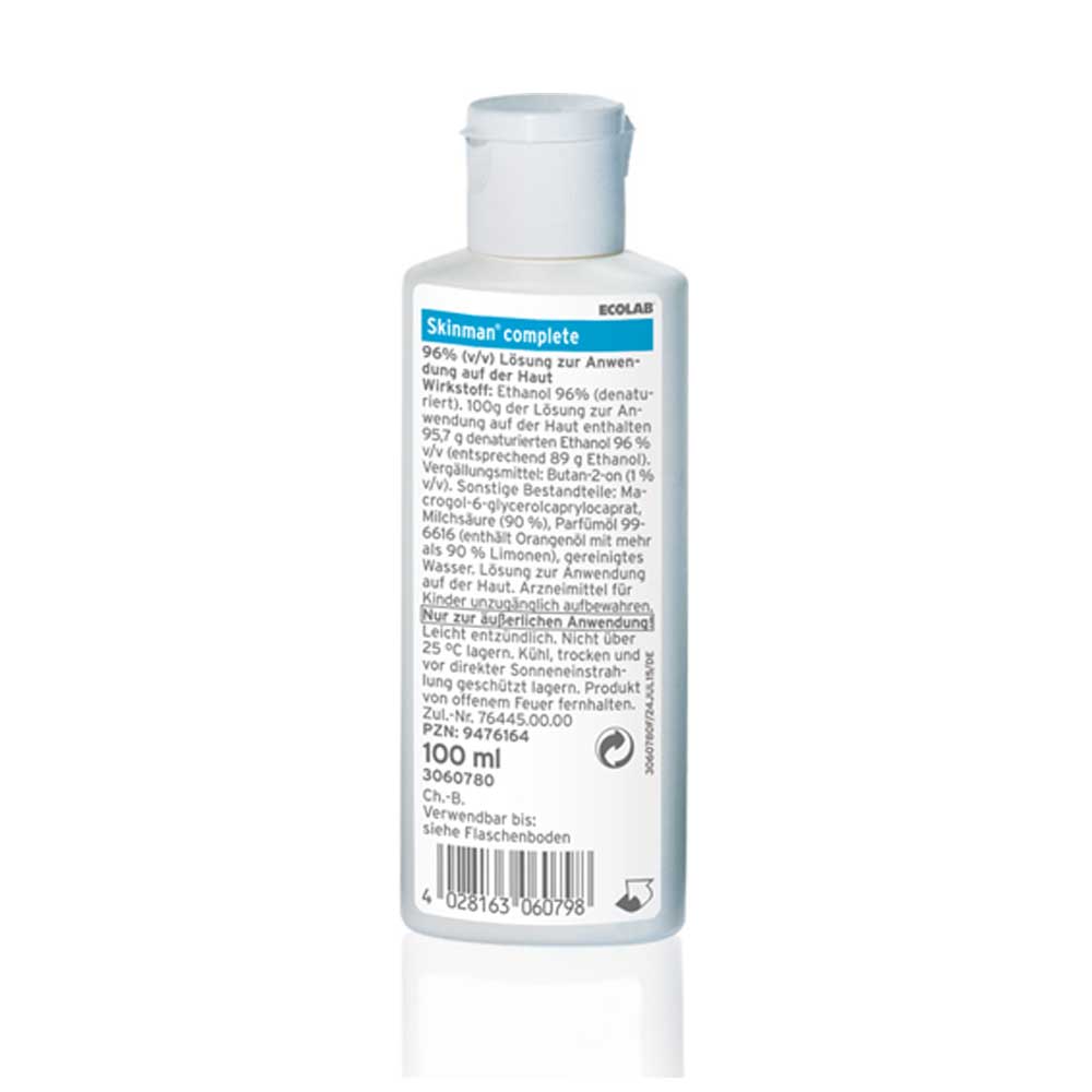 Ecolab Hand Disinfection Skinman Complete pure, 100 ml