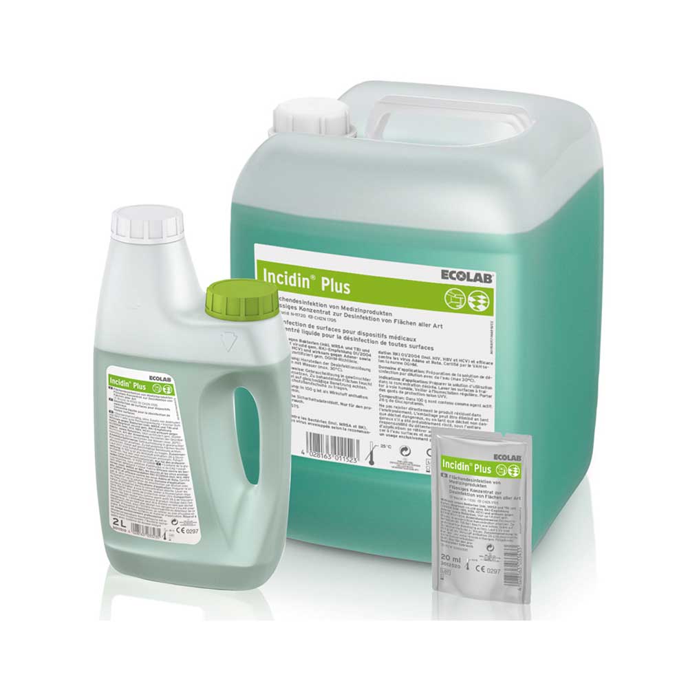 Ecolab Surface Disinfectant Incidin Plus, aldehyde-free, Sizes