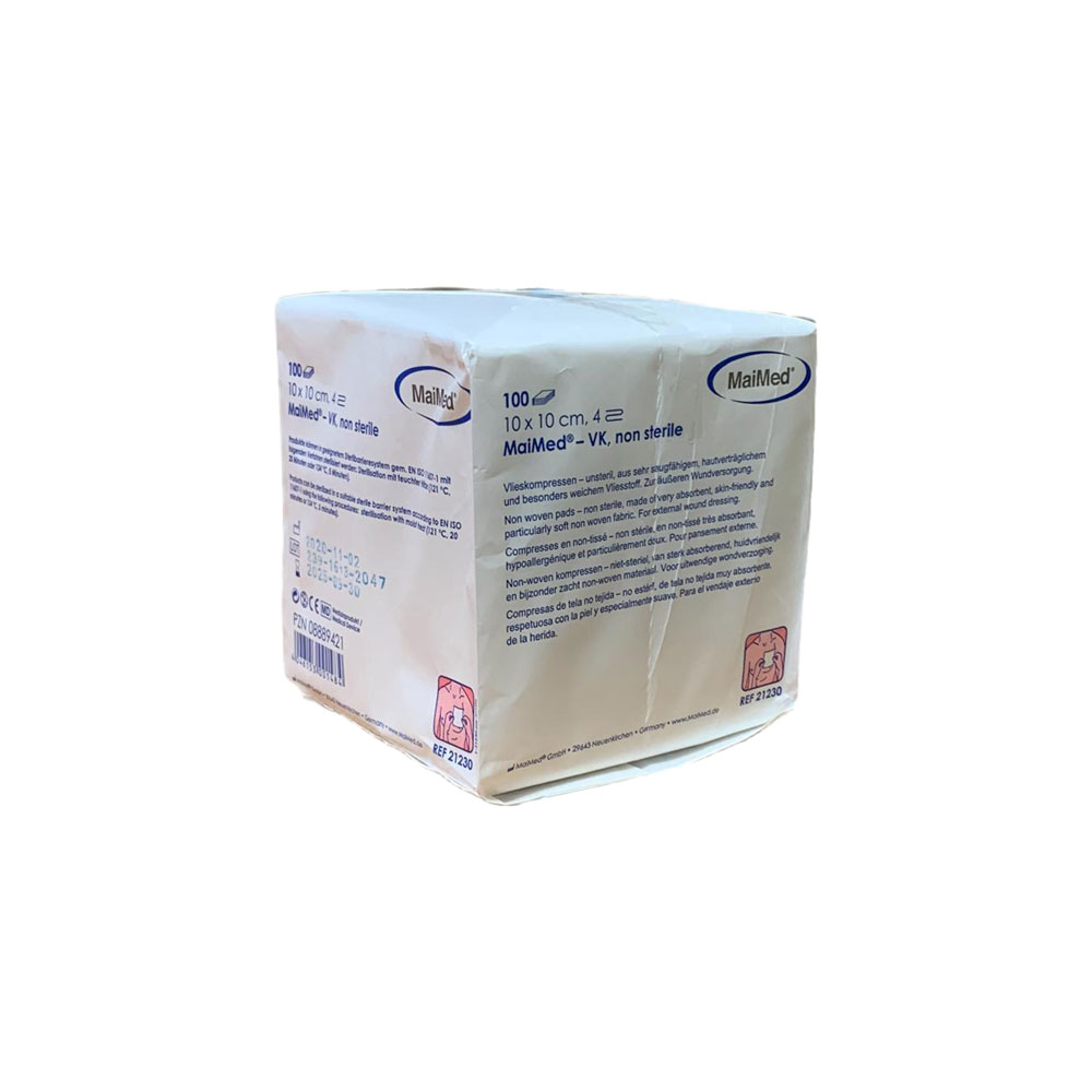 MaiMed VK Fourfold Nonwoven Compress, 100 items, 5 x 5 cm